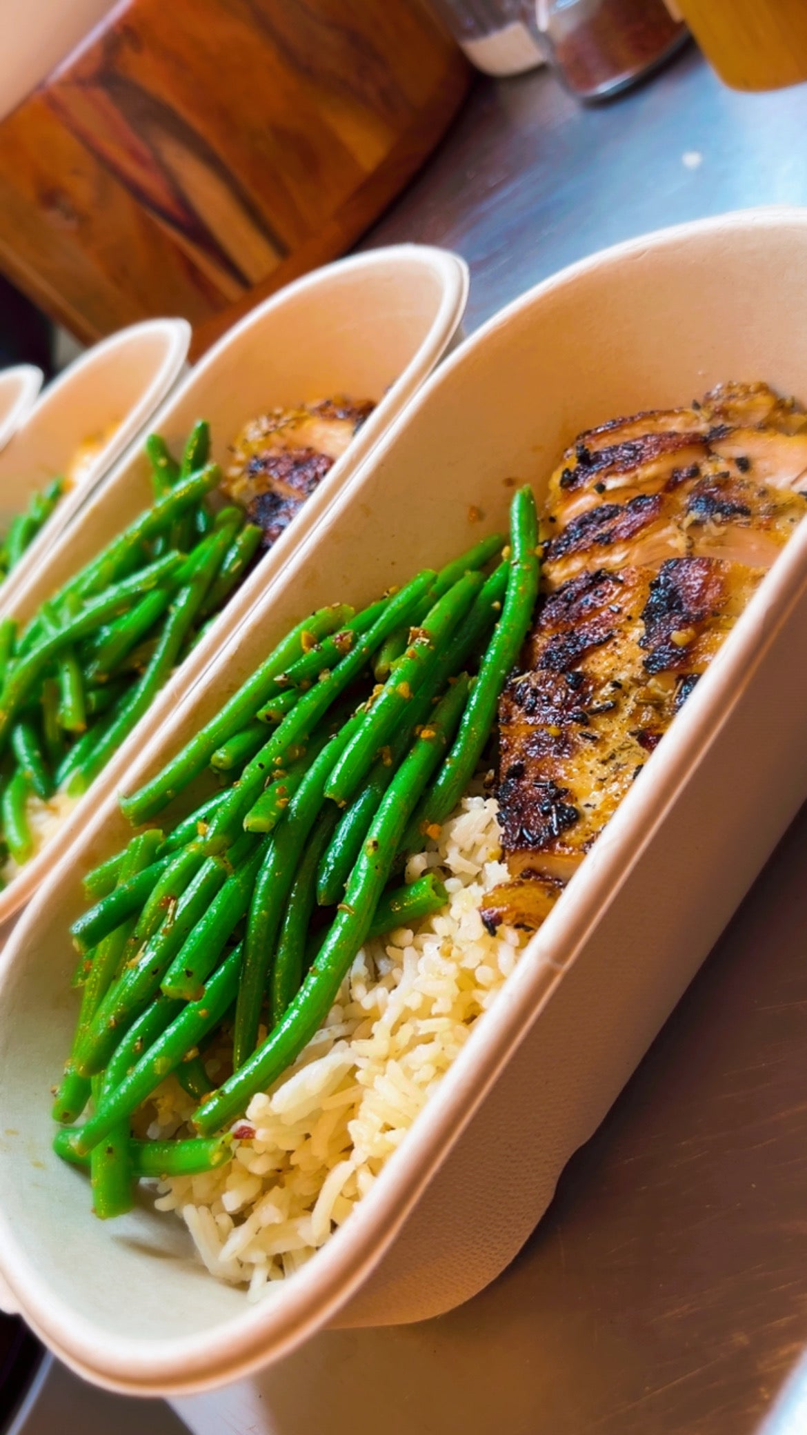 Chicken breast and green beans (choose carb)