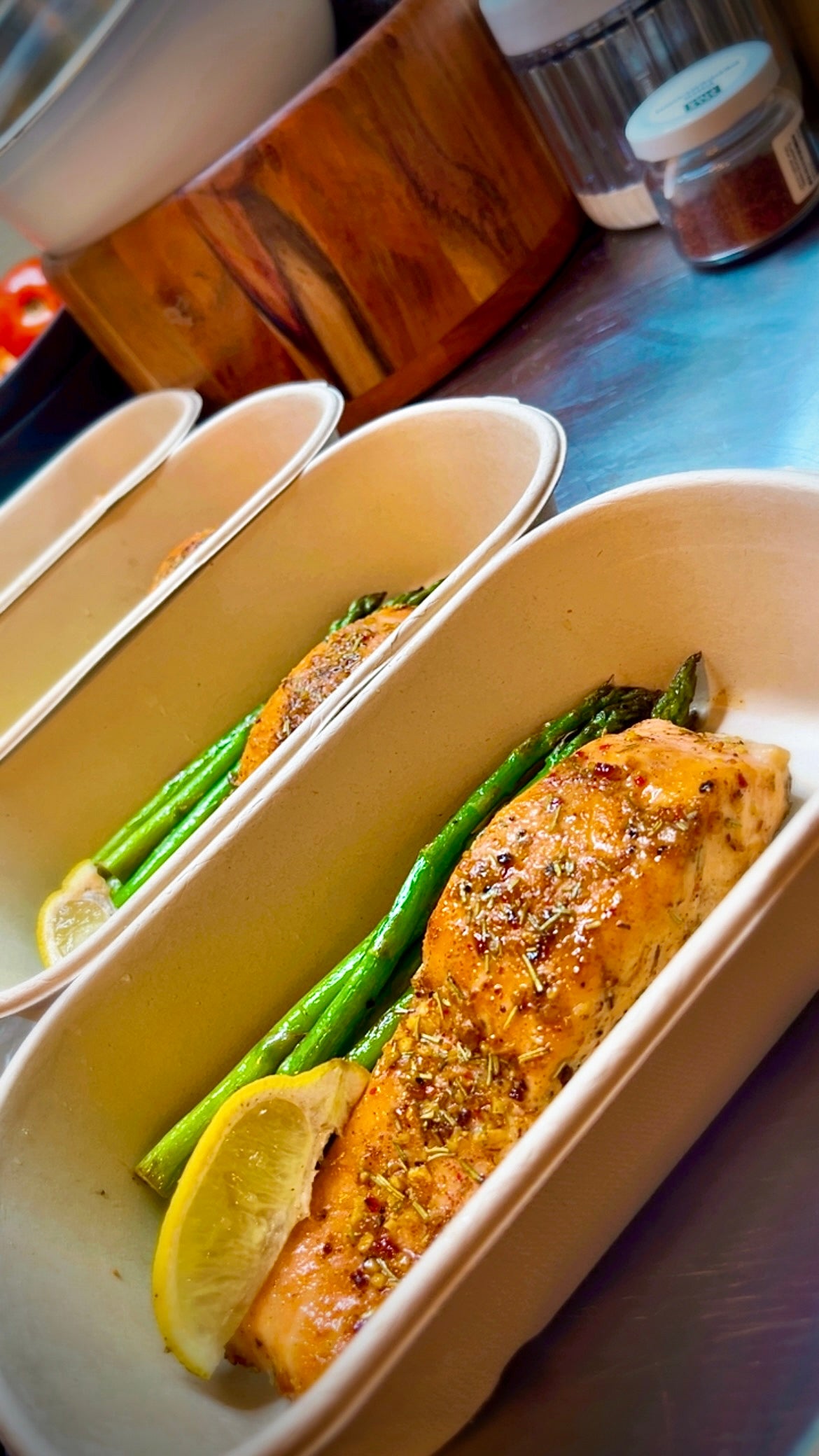 Honey garlic salmon with asparagus