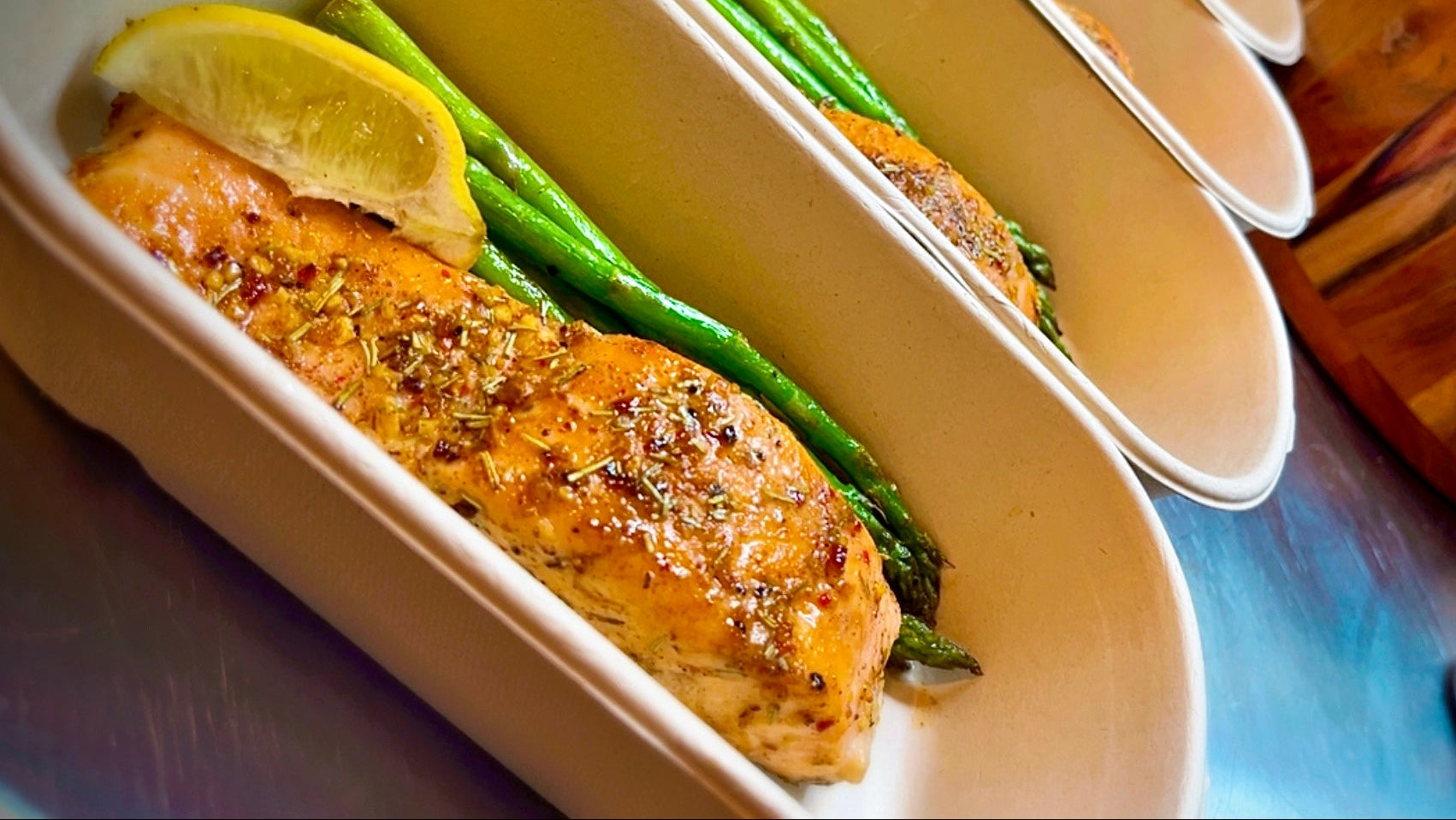 Honey garlic salmon with asparagus