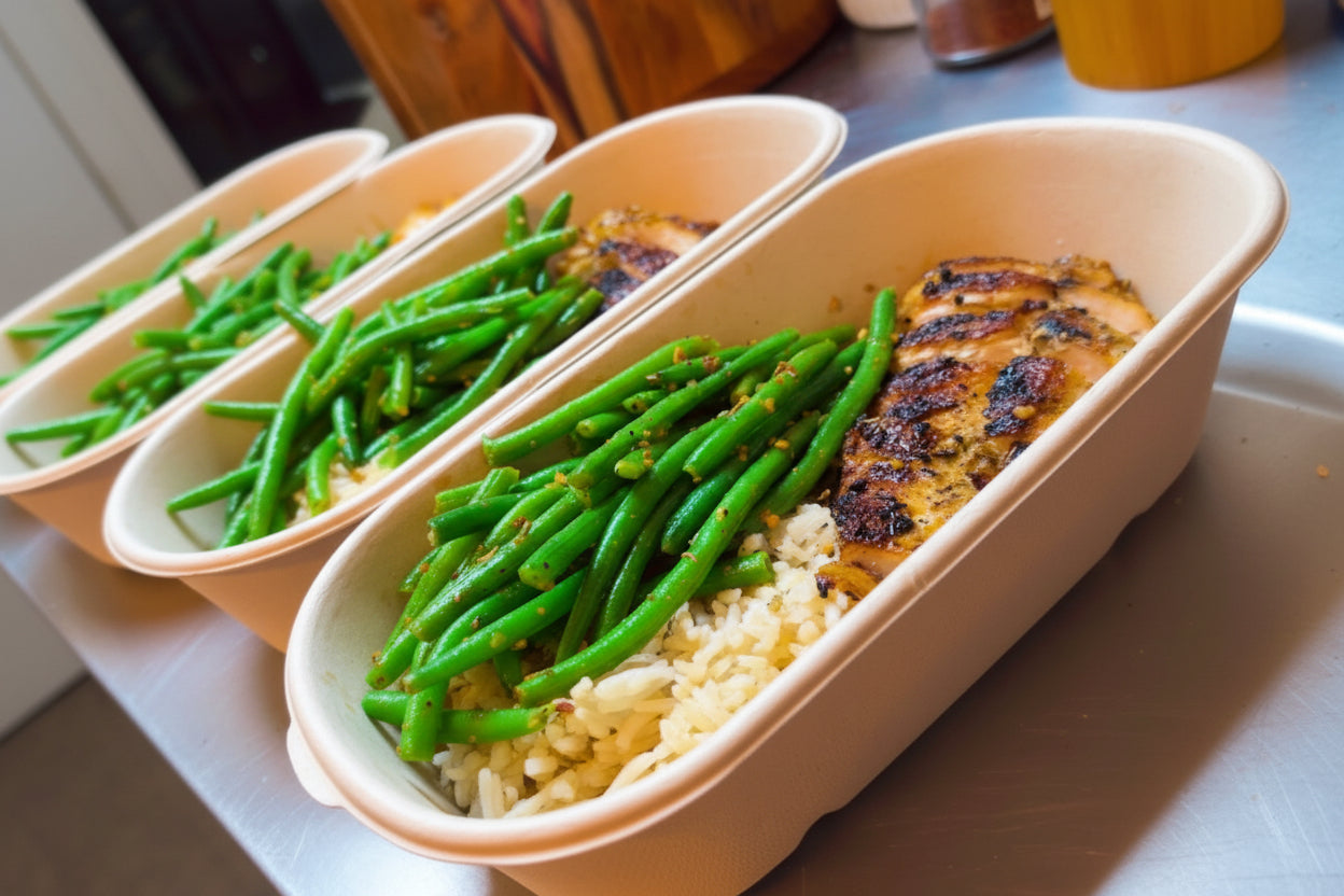 Chicken breast and green beans  (choose carb)