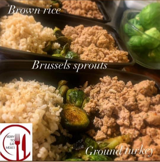 Ground turkey with Brussels sprouts (choose carb)